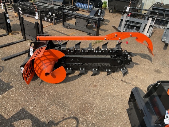 New Unused GIYI Model GY-X39F Trencher Mini Skid Loader Attachment, 8" Trenching Width