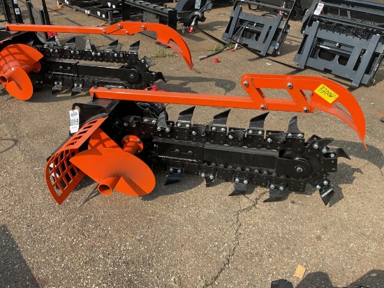 New Unused GIYI Model GY-X39F Trencher Mini Skid Loader Attachment, 8" Trenching Width