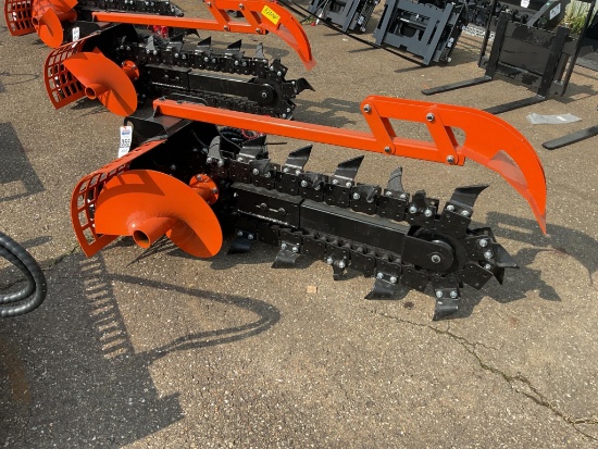 New Unused GIYI Model GY-X39F Trencher Mini Skid Loader Attachment, 8" Trenching Width