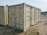 New 1 Trip Multi Door 20' Shipping Container, End Door And 2 Side Doors