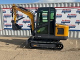 New Unused AGT Model MY50R Mini Excavator, Cab, 29 Hp Gas Engine, Swing Boom, Hyd. Thumb, Aux. Hyd