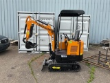 New Unused Miva Model VA15J Mini Excavator, 13.5 Hp Gas Engine, Manual Thumb, Blade, Aux. Hydraulics
