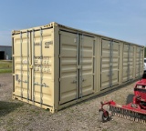 New 1 Trip High Cube Multi Door 40' Shipping Container, End Door and 4 Side Doors