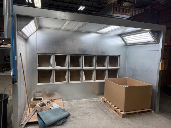 8'x12'x8' Metal Sanding Booth w/Lights 2Hp 230/460 3Ph Exhaust Fan