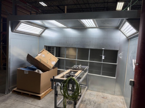 8'x12'x8' Metal Sanding Booth w/Lights 2Hp 230/460 3Ph Exhaust Fan