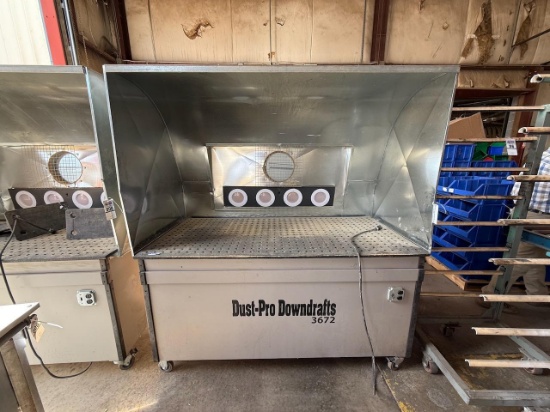 Dust Pro 3672 Down Draft Table w/Hood & Sanding Light