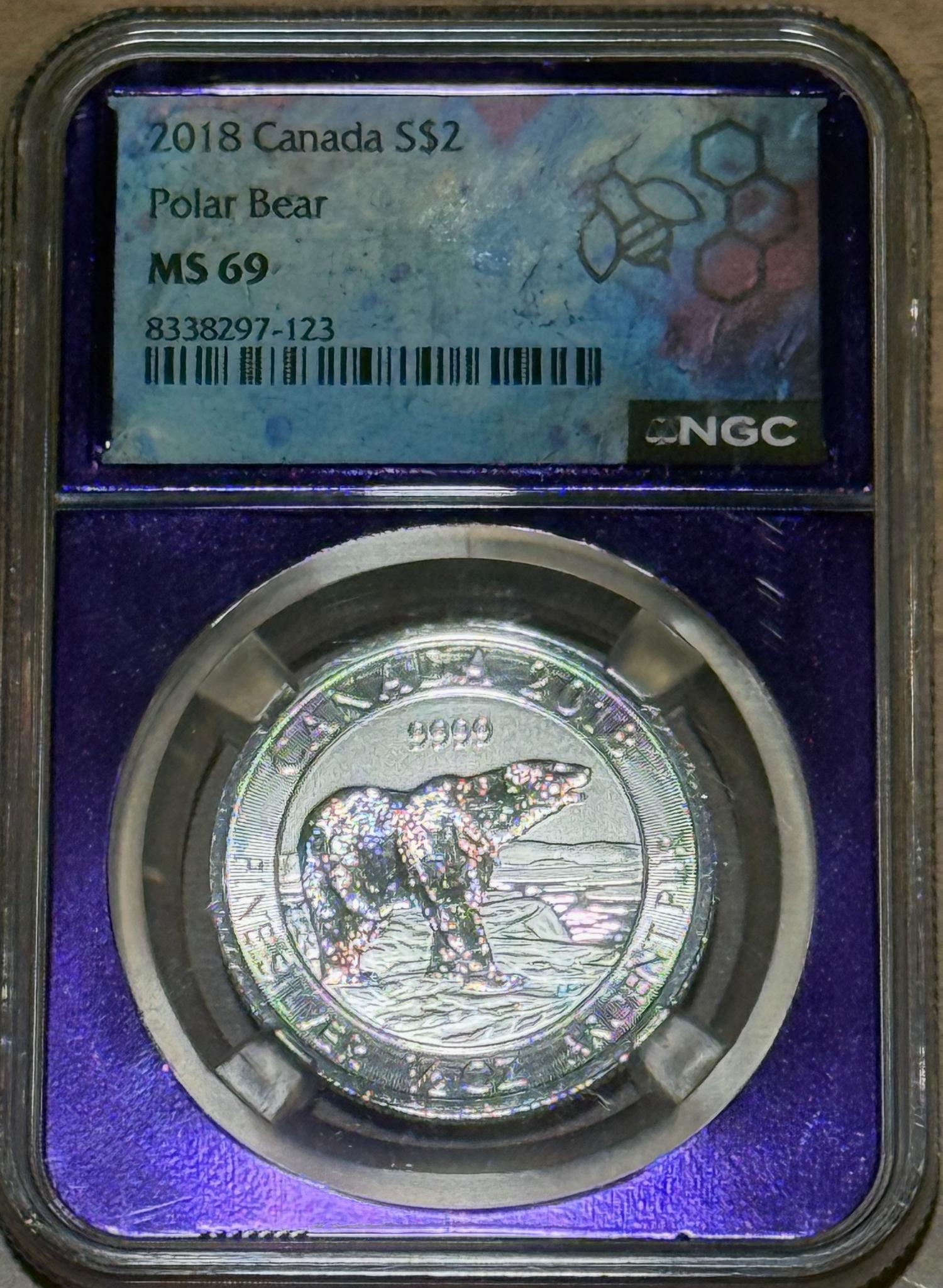 2018 Canada $2 Polar Bear Coin, MS 69, 1 oz | Proxibid