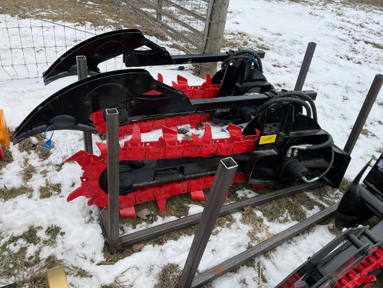 New Unused GIYI GY-X39 Trencher Mini Skid Loader Attachment, 8" Trenching Width, 39" Trenching Depth