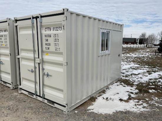 New Unused CTTN 12' Office Shipping Container with Side Door and Window