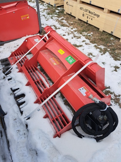 New Unused Raytree RMLL60 Power Rake Land Leveler Skid Loader Attachment