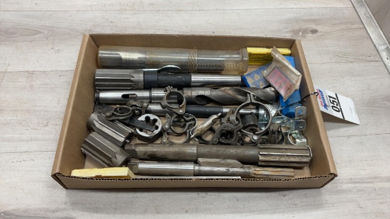 Box Lot, Drill Bits, Mills, Pipe Mount Brackets