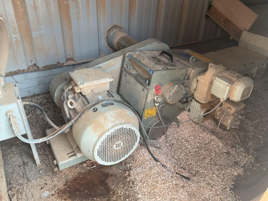 JW Sign Hugger Scrap Grinder with Shaker Infeed Conveyor, 460 Volt 3 Phase