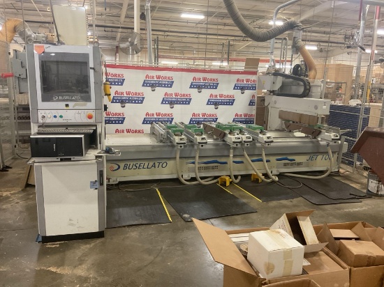 2005 Busellato Jet 130 CNC Machining Center, 3 Axis, Tool Changer, Becker Vacuum Pump, 408 V. 3 Ph.