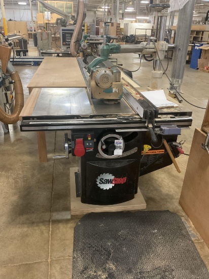 Sawstop ICS53230 Industrial 10" Cabinet Saw with Grizzley Power Feed and 16" Fence, 5 Hp 230 V 3 Ph