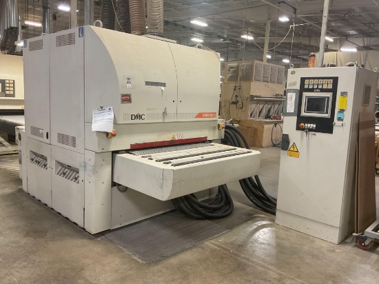 2008 SCM DYC Unisand USK 1350 - 4 Head Widebelt Sander, Head 1,2 and 3 Rubber Drum, Head 4 Platen,