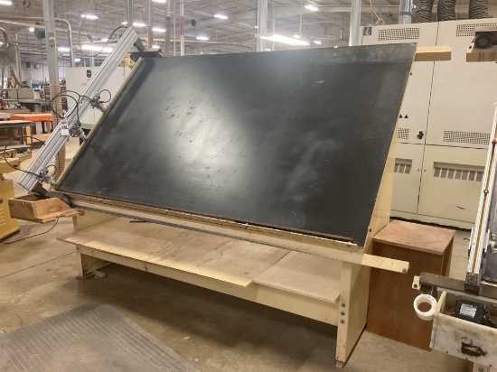 2002 Ritter R215E 5' x 8' Face Frame Assembly Table, Pneumatic Clamps