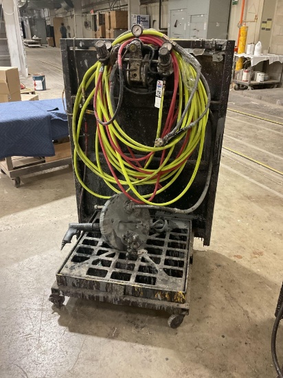 Pneumatic Spray Pump with Kremlin F Pro Spray Gun, Mounted to Rolling Containment Skid