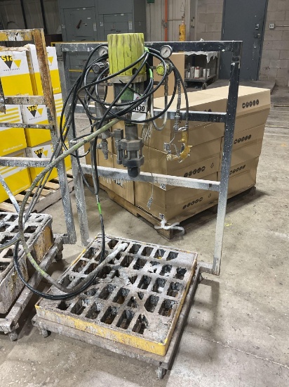 Kremlin Flowmax Finish Pump with Kremlin Xcite Spray Gun, Mounted To Rolling Containment Skid