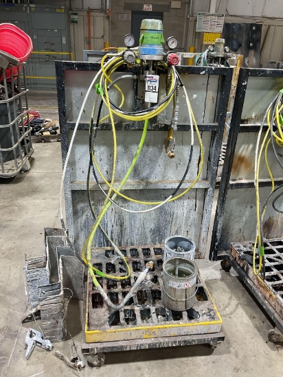 Kremlin Finish Pump with Kremlin Xcite Spray Gun, Mounted To Rolling Containment Skid