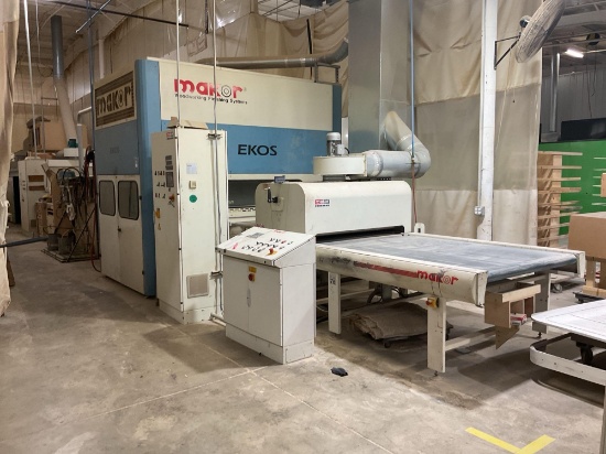 2006 Makor Ekos Finish/Spray Coating Machine, 12 Sames Kremlin Spray Heads, Makor Rolly Conveyor
