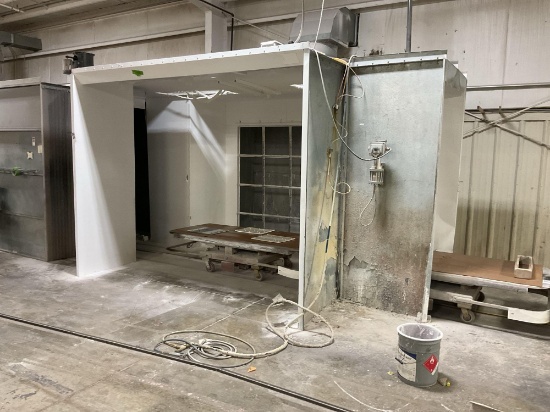 Global Finishing Spray Booth with Vent Fan, 153" x 197" x 100" High
