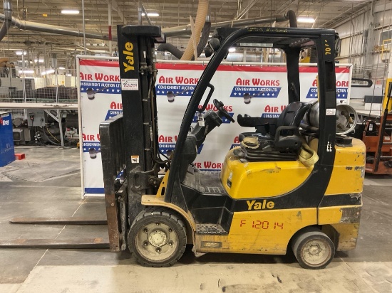 Yale Forklift, 4950 Lbs. Cap, 3 Stage Mast, Side Shift, LPG, No Tank, Reserved 2 Weeks