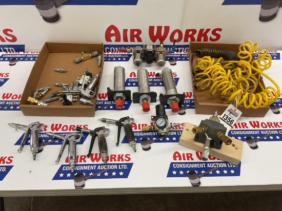 2 Boxes, Bimba Air Cylinders, Blow Guns, Air Fittings, Coil Hoses, Filter Regulators