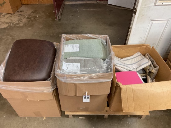 Buckeye Chair Seats with Saloon Texas Leather, 2 Boxes Fabric