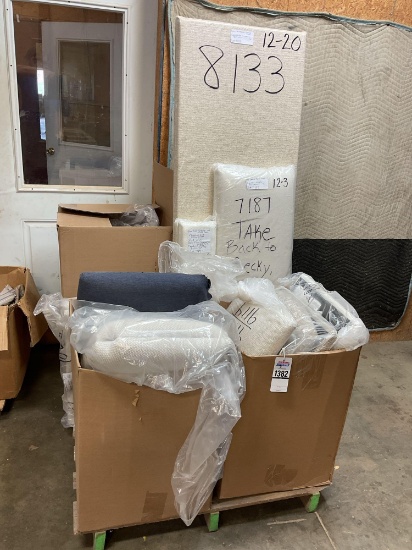 Pallet Lot Assorted Padded Chair Seats and Furniture Parts