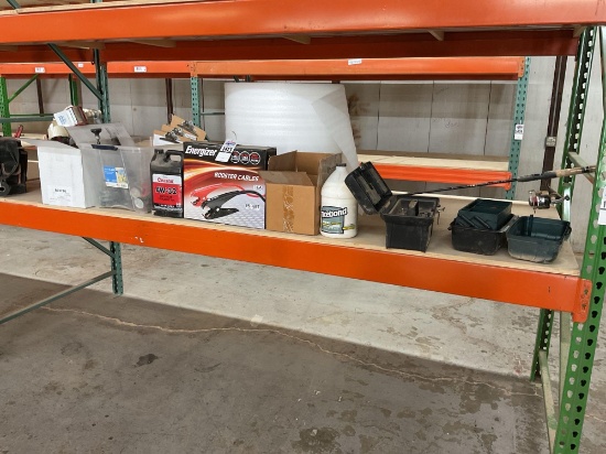 25' Booster Cables, Toolbox With Wrenches, Roll Packaging Foam, Packaging Tape, 3" Shrink Wrap, Glue