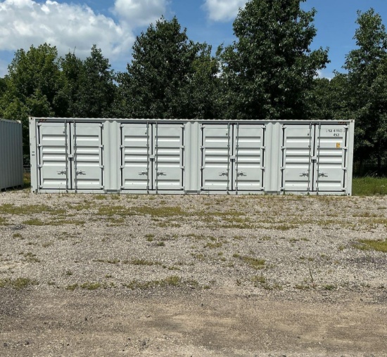 New 1 Trip 40' High Cube Multi Door Shipping Container, 1 Double End Door and 4 Double Side Doors