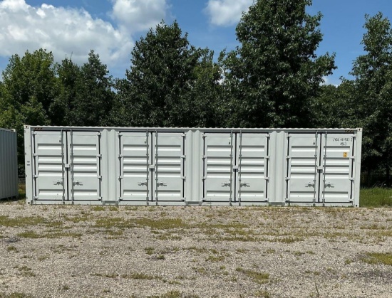 New 1 Trip High Cube 40' Multi Door Shipping Container, 1 Double End Door and 4 Double Side Doors
