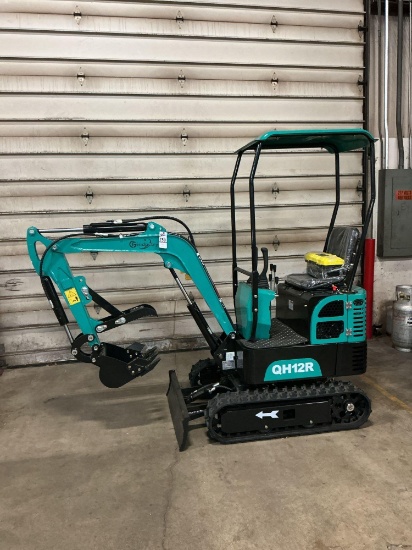 New Unused CFG Industrial QH12R Model Mini Excavator, 13.5 Hp Gas Engine, Digging Bucket, Man.Thumb