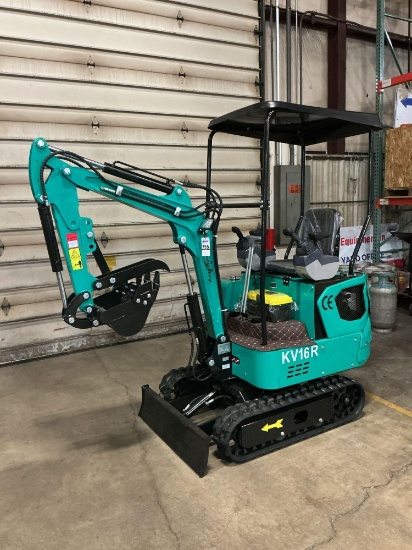 New Unused CFG Industrial KV16R Mini Excavator, 15 Hp Gas Engine, Pilot Controls, Aux. Hydraulics