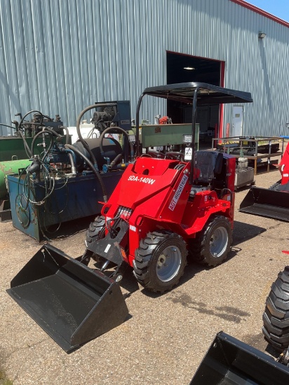 New Unused AGT SDA-140W Compact Skid Loader, 15 Hp Gas Engine, Aux. Hyd, GP Bucket, Oil Cooler