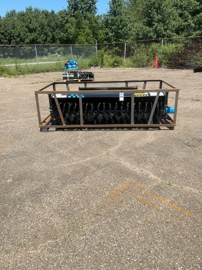 New Unused Mower SSAB72 Rotary Angle Brush Skid Loader Attachment, 72" Wide Brush