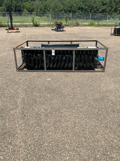 New Unused Mower SSAB72 Rotary Angle Brush Skid Loader Attachment, 72" Wide Brush