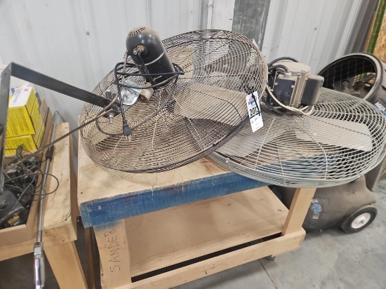 2 - 30" Wall Fans - 1 - Oscillating & 1 - Stationary