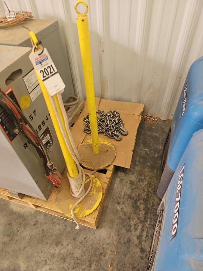One set of Industrial Barrier Posts and 20' Log Chain