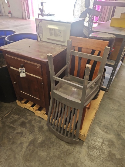 Skid Lot - Water Cooler, Microwave, Chairs, End Tables