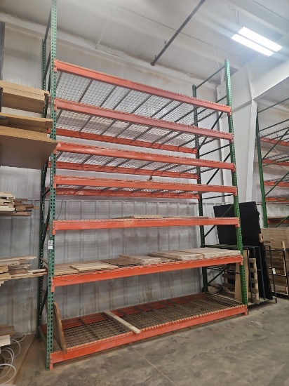 Pallet Racking 2 - 18' x 48" Uprights 14 - 12' Beams w/Wire Mesh Shelving