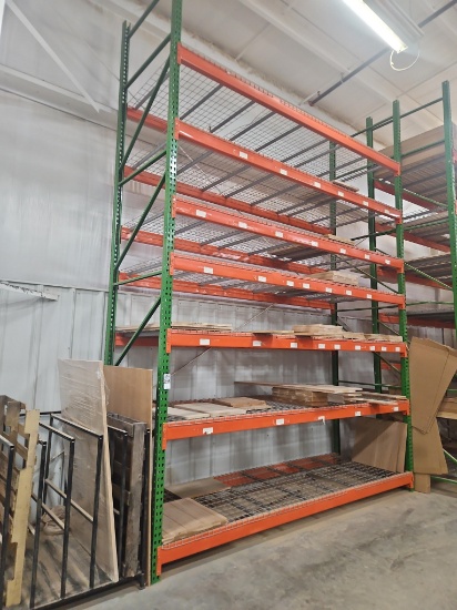 Pallet Racking 2 - 18' x 48" Uprights 14 - 12' Beams w/Wire Mesh Shelving