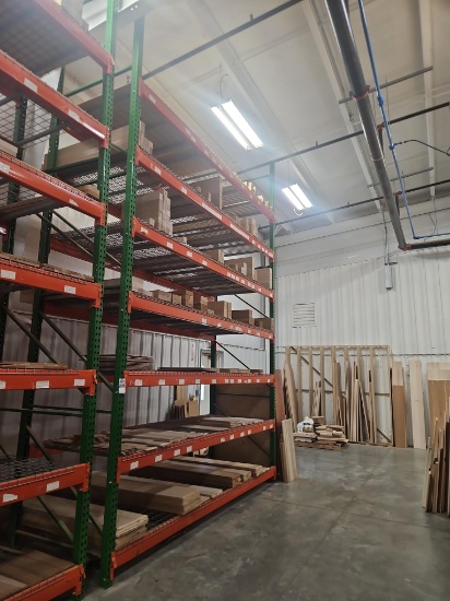 Pallet Racking 2 - 18' x 48" Uprights 14 - 12' Beams w/Wire Mesh Shelving