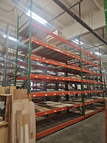 Pallet Racking 2 - 18' x 48" Uprights 14 - 12' Beams w/Wire Mesh Shelving