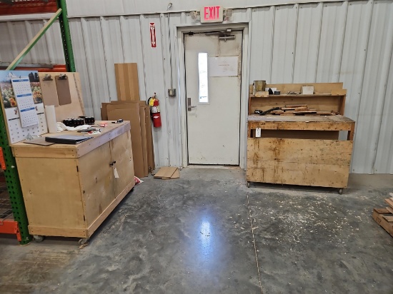 2 - Rolling Wooden Work Stations