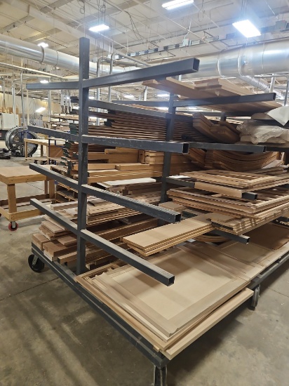114" x 60" Rolling Metal Lumber Cart - CONTENTS NOT INCLUDED