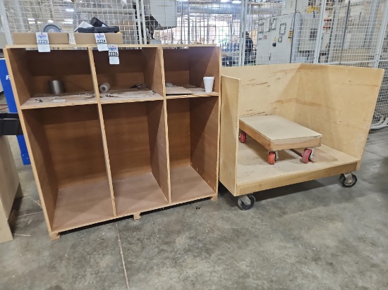2- Wooden Carts & Storage Cabinet