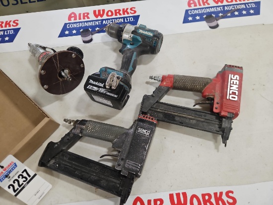 2 - Senco Nailers, MVM Router w/ Sioux Motor, Makita XPH14 18v 1/2" Drill