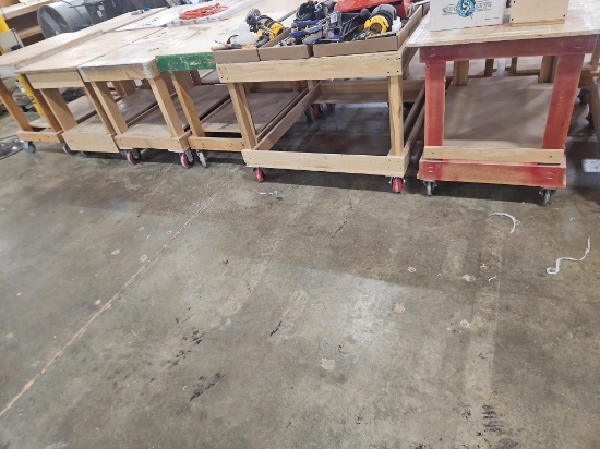 6 - Wooden Rolling Carts