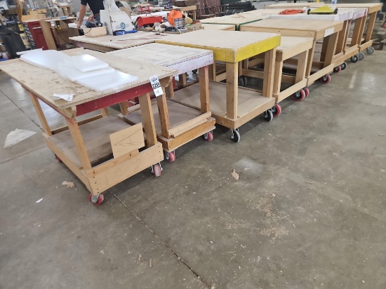 6 - Wooden Rolling Carts